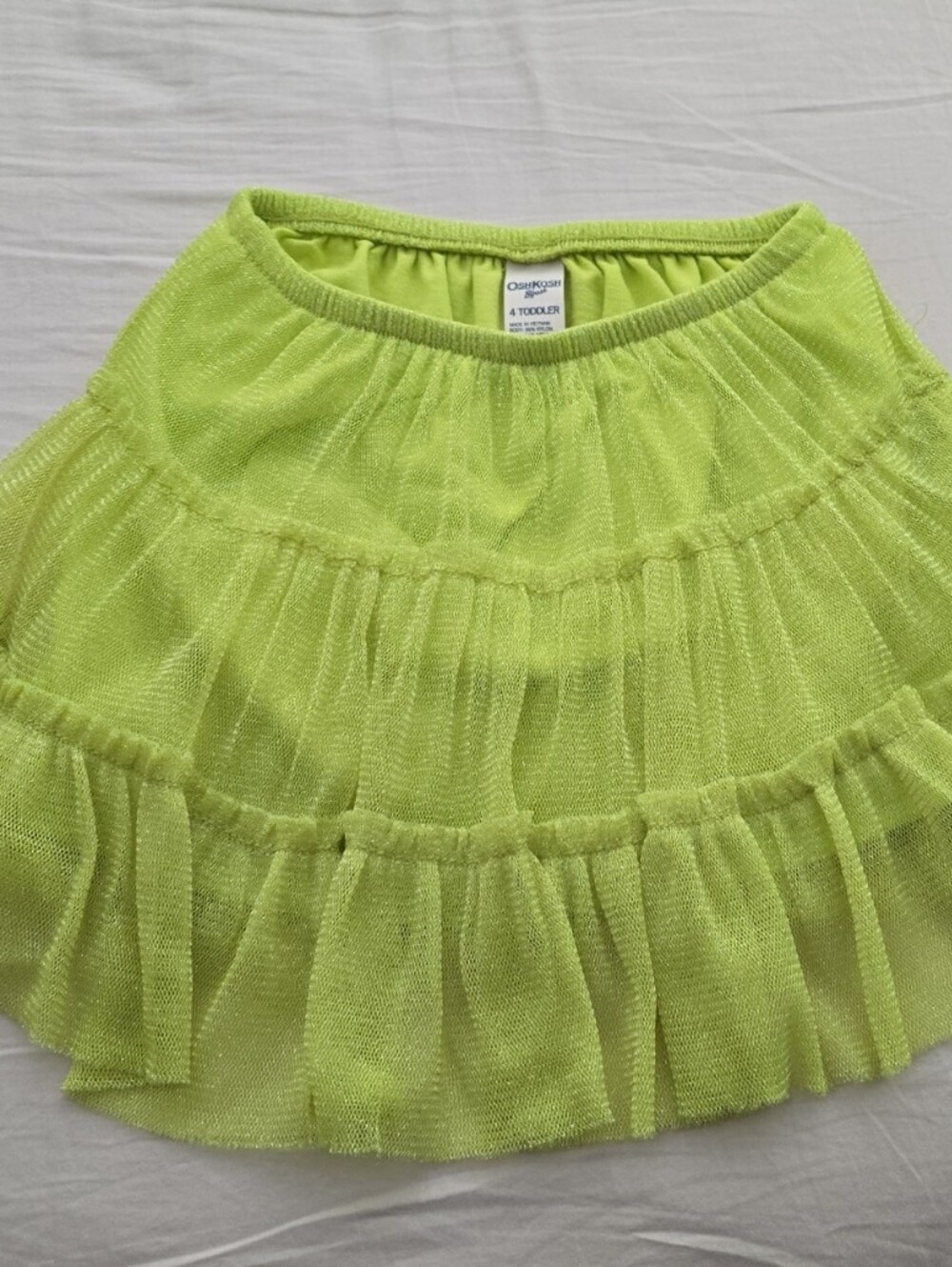 OshKosh B'gosh Neon Lime Ruffle Toddle Tulle Tutu Skirt